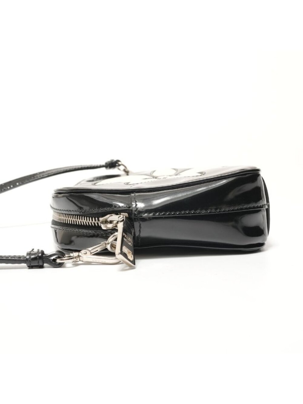 Prada Shoulder Bag Flower Motif Patent Leather - Picture 3 of 10